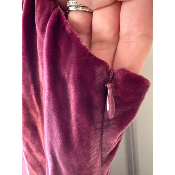Cinq à Sept Burgundy Velvet Ryder Cocktail Mini Dress Size 0 - Picture 6 of 12